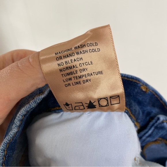 Driftwood Jackie Rose Floral Embroidered Skinny Jeans Raw Hem Stretch Size 26 - Picture 16 of 16